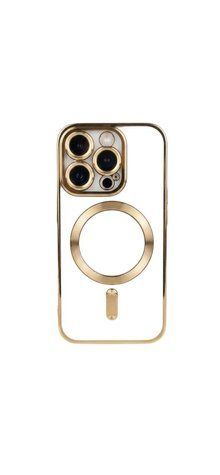 Прозорий силіконовий чохол з MagSafe та захистом камер для iPhone 11 Pro Max (Gold) 8940 фото
