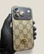 Дизайнерський чохол із металевим логотипом для iPhone 17 Pro  , у стилі GG , бежевий 992096 фото 2