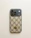 Дизайнерський чохол із металевим логотипом для iPhone 17 Pro  , у стилі GG , бежевий 992096 фото 5