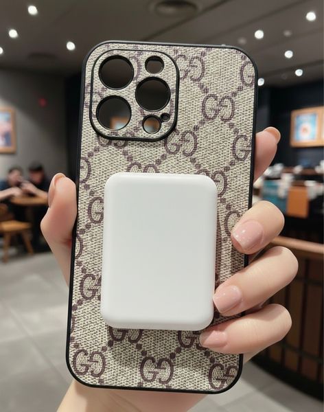 Брендовий чохол GG для iPhone 15 Pro з підтримкою MagSafe + Мікрофібра 9715 фото