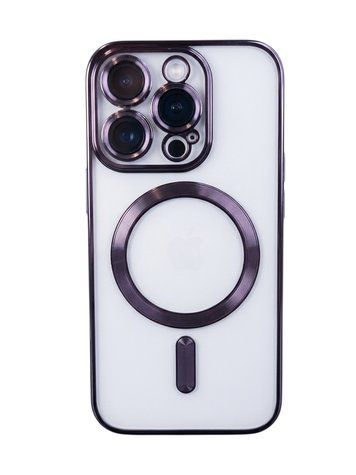 Чохол прозорий з MagSafe та захисними лінзами камери для iPhone 12 Pro  (Purple) 8765 фото