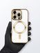 Прозорий силіконовий чохол з MagSafe та захистом камер для iPhone 13 Pro  (Gold) 8960 фото 3