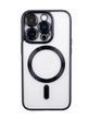 Прозорий силіконовий чохол для iPhone 14 Pro Max з підтримкою MagSafe та захистом лінз (Black)
